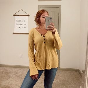 Light Gold Sweater with Buttons
